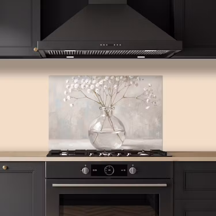 Gipskruid - Vaas - Wit keuken achterwand spatscherm klein -sfeer1