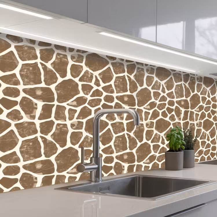 Giraf - Klassiek - Bruin keuken achterwand 2 middel 871 -3d_schuin