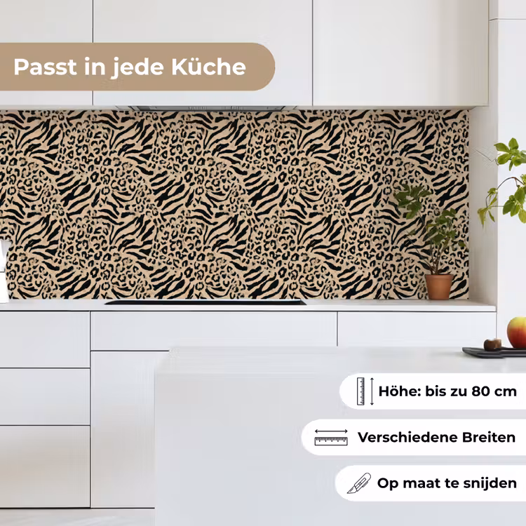 Giraf - Zebra - Motief - Bruin keuken achterwand 2 middel 871 -sfeer4_DE