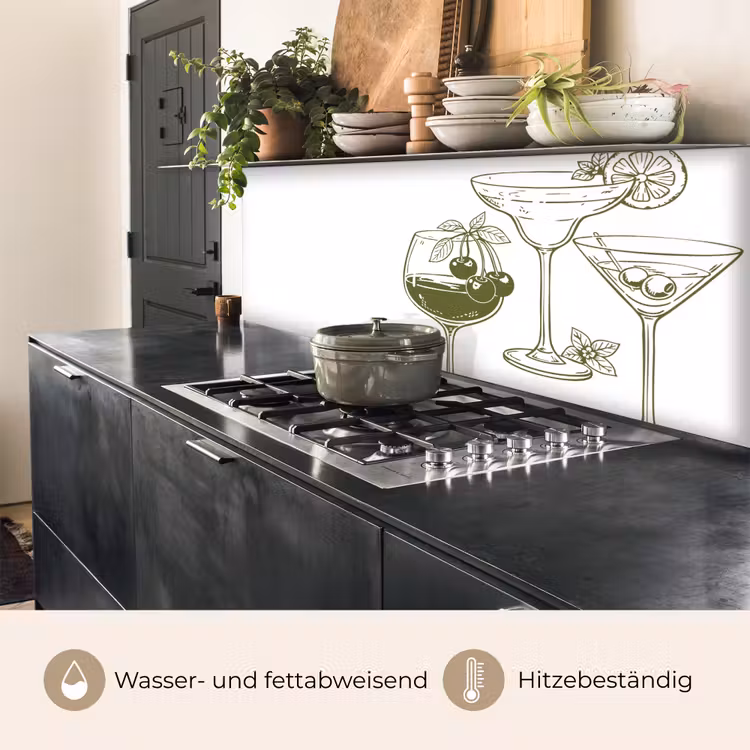 Glazen - Cocktails - Groen keuken achterwand 2 middel -usp_DE