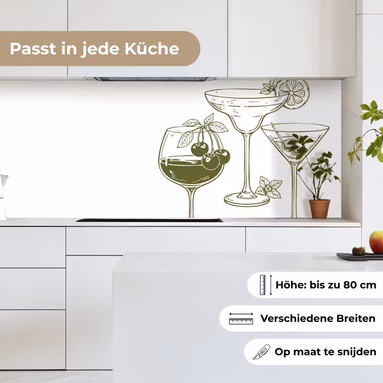 Glazen - Cocktails - Groen keuken achterwand 2 middel -sfeer4_DE