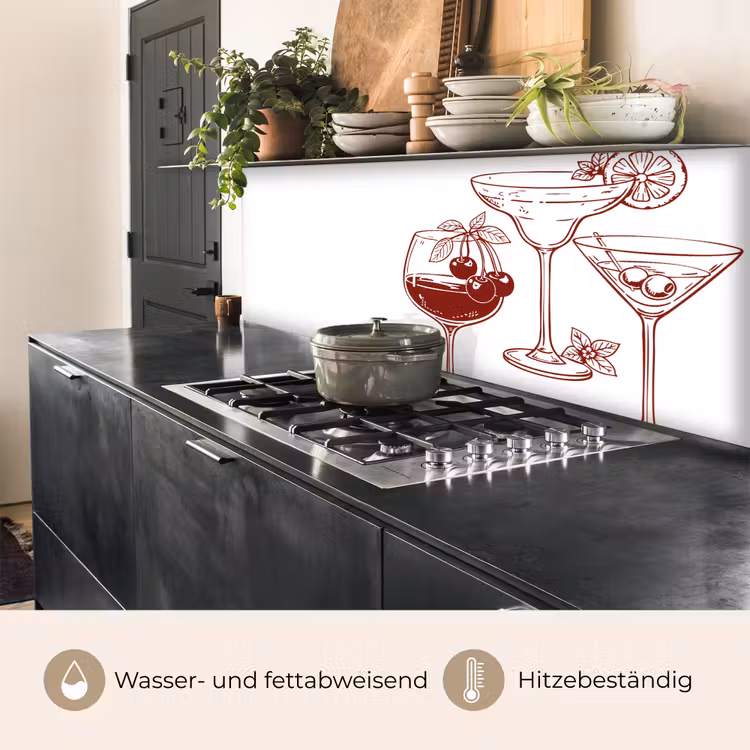 Glazen - Cocktails - Rood keuken achterwand 2 middel -usp_DE