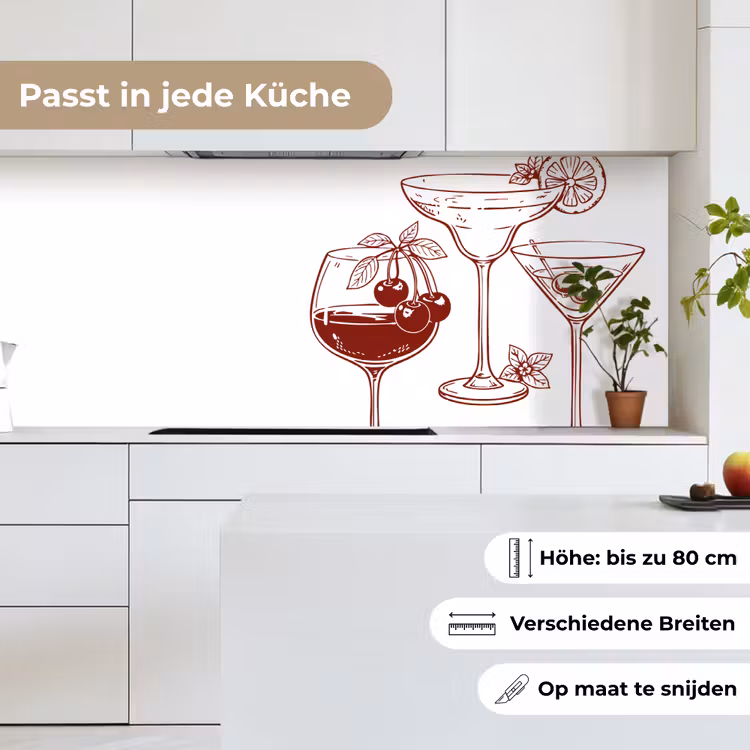 Glazen - Cocktails - Rood keuken achterwand 2 middel -sfeer4_DE