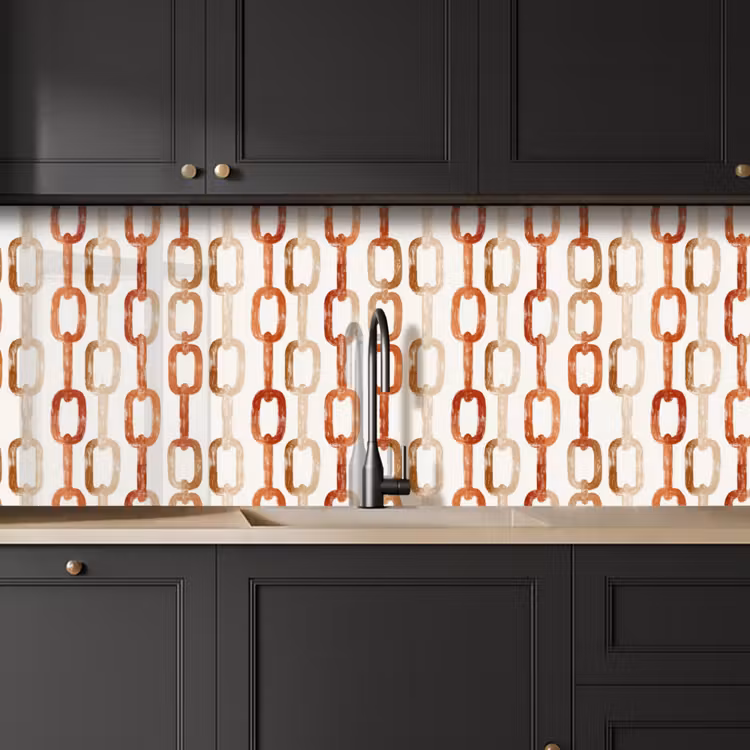 Schakels - Patroon - Aquarel - Terracotta keuken achterwand 2 middel 871 -sfeer1