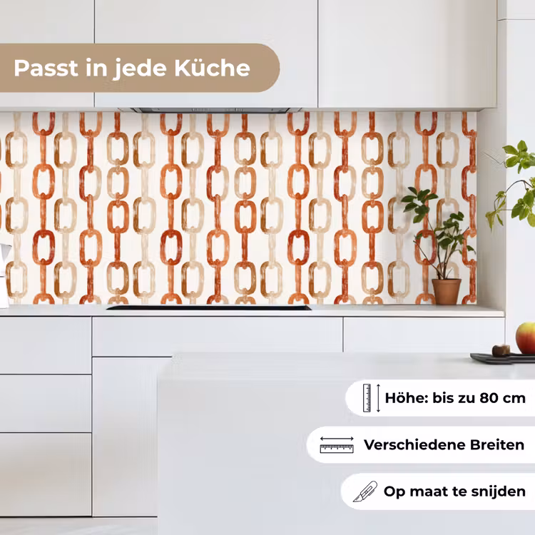 Schakels - Patroon - Aquarel - Terracotta keuken achterwand 2 middel 871 -sfeer4_DE