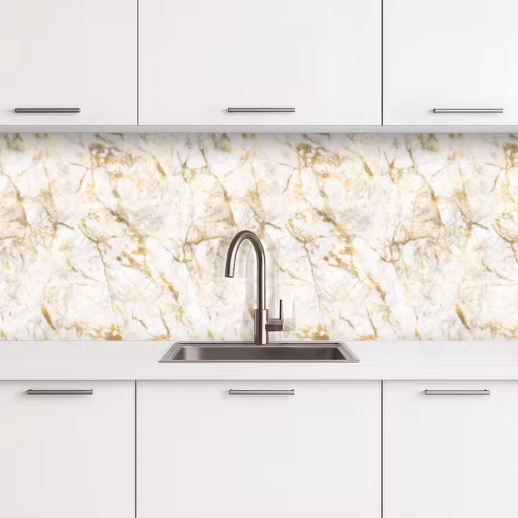 Goud - Licht - Nerf - Marmer keuken achterwand 2 middel 871 -3d
