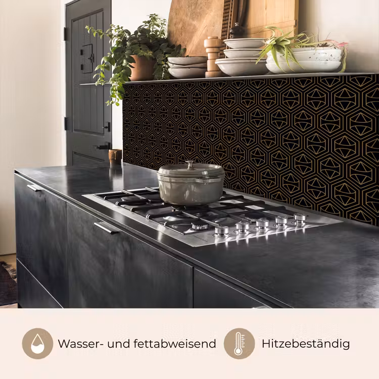 Goud - Zwart - Diamant keuken achterwand 2 middel 871 -usp_DE