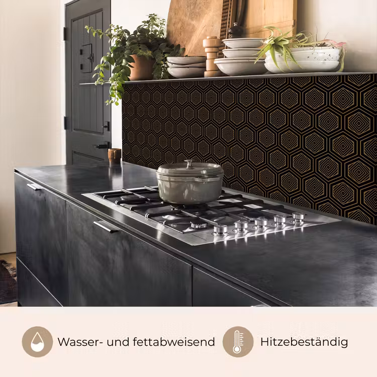 Goud - Zwart - Tunnel keuken achterwand 2 middel 871 -usp_DE