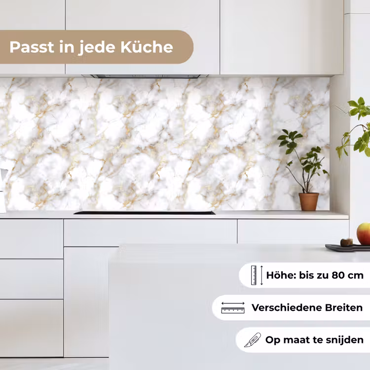 Gouden aders - Marmer - Wit keuken achterwand 2 middel 871 -sfeer4_DE