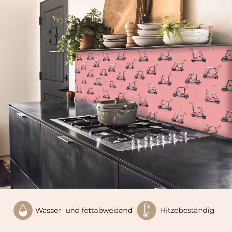 Golfkar - Retro - Roze keuken achterwand 2 middel 871 -usp_DE