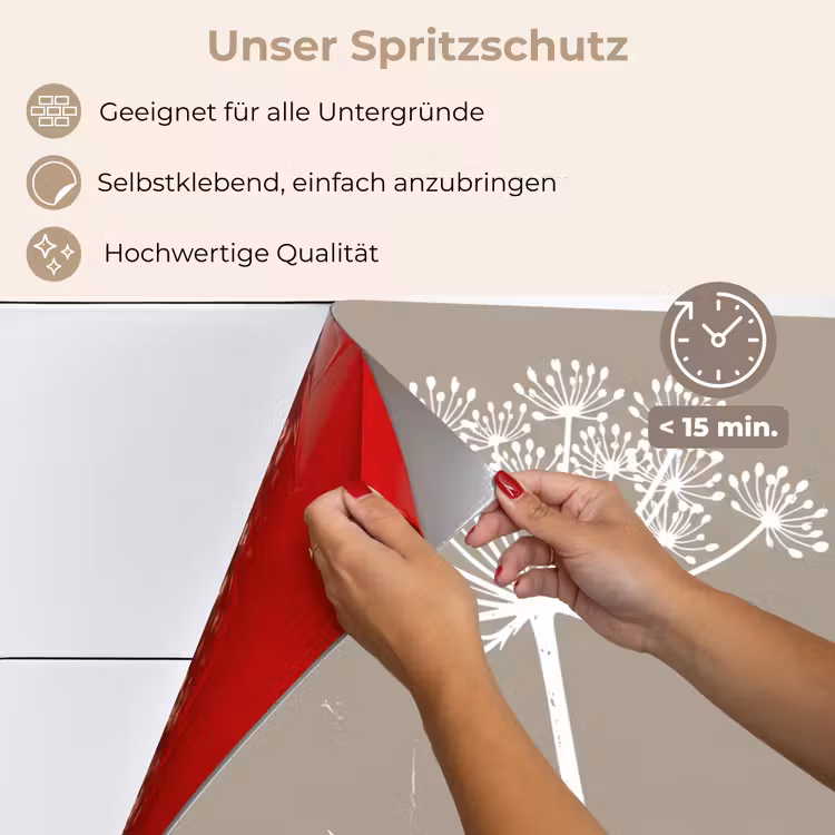 Grafisch - Fluitenkruid - Taupe keuken achterwand spatscherm klein -spatscherm_DE