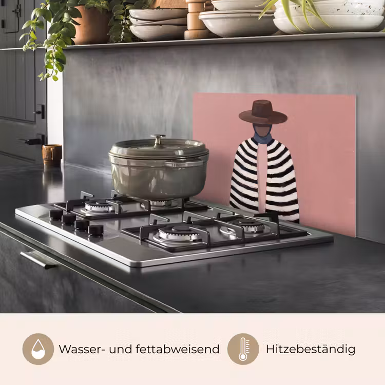 Grafisch - Vrouw - Roze keuken achterwand spatscherm klein -usp_DE
