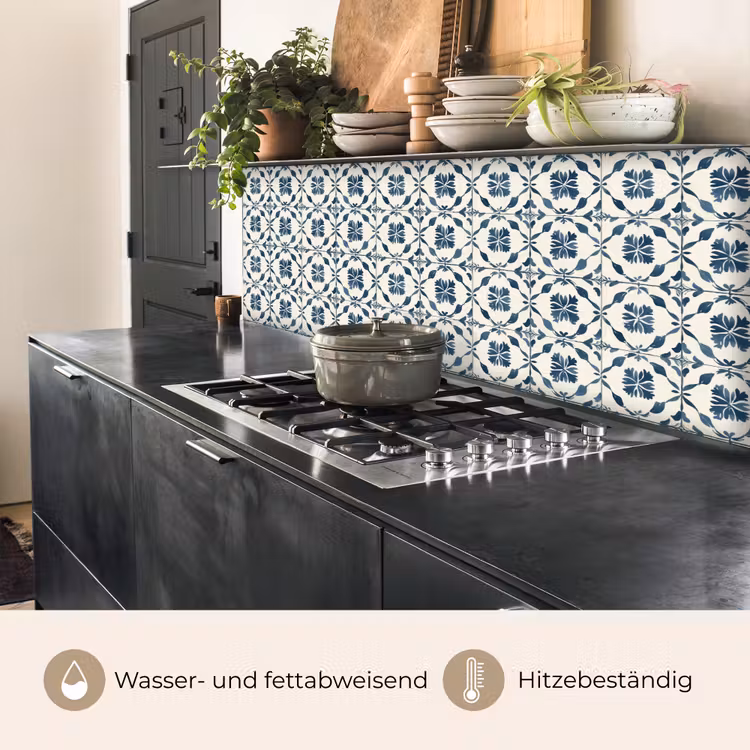 Grafisch - Tegel - Blauw keuken achterwand 2 middel 871 -usp_DE