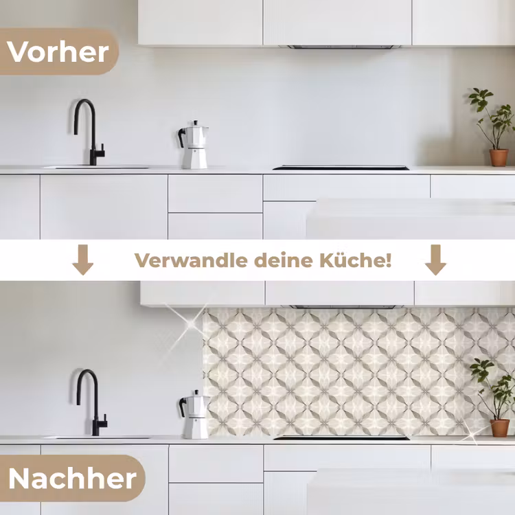 Grafisch - Patroon - Grijs keuken achterwand 2 middel 871 -voor-na_DE