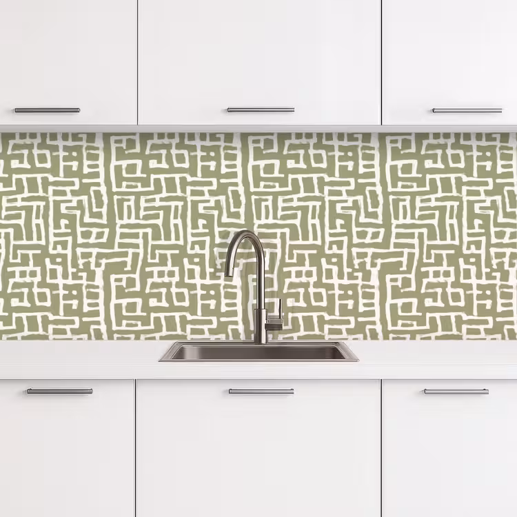 Grafisch - Patroon - Groen keuken achterwand 2 middel 871 -3d