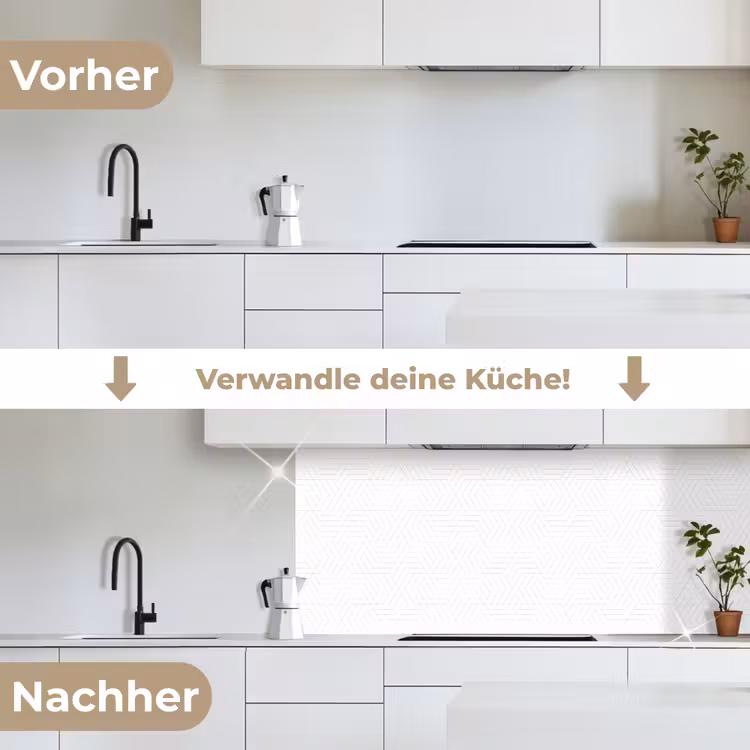 Grafisch - Patroon - Modern keuken achterwand 2 middel 871 -voor-na_DE