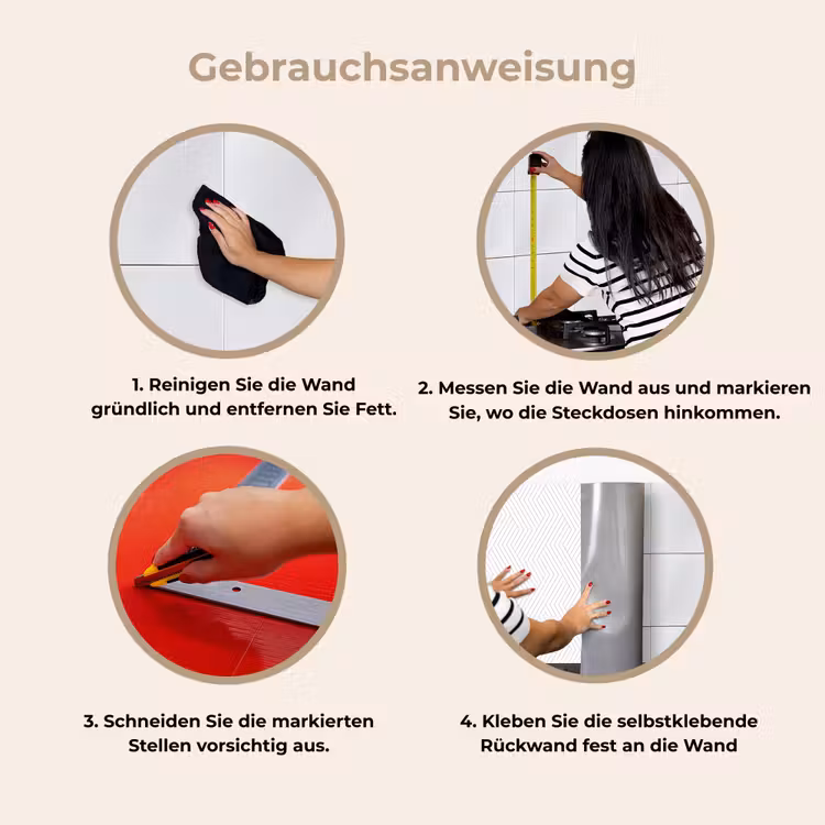 Grafisch - Patroon - Modern keuken achterwand 2 middel 871 -gebruiksaanwijzing_DE