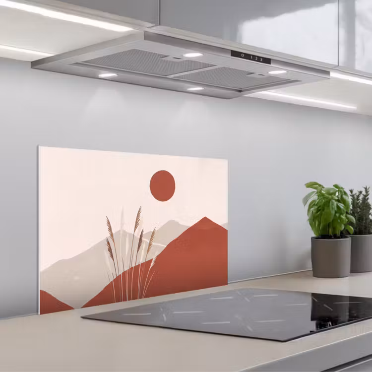Gras - Landschap - Natuur - Abstract - Beige keuken achterwand spatscherm klein -3d_schuin