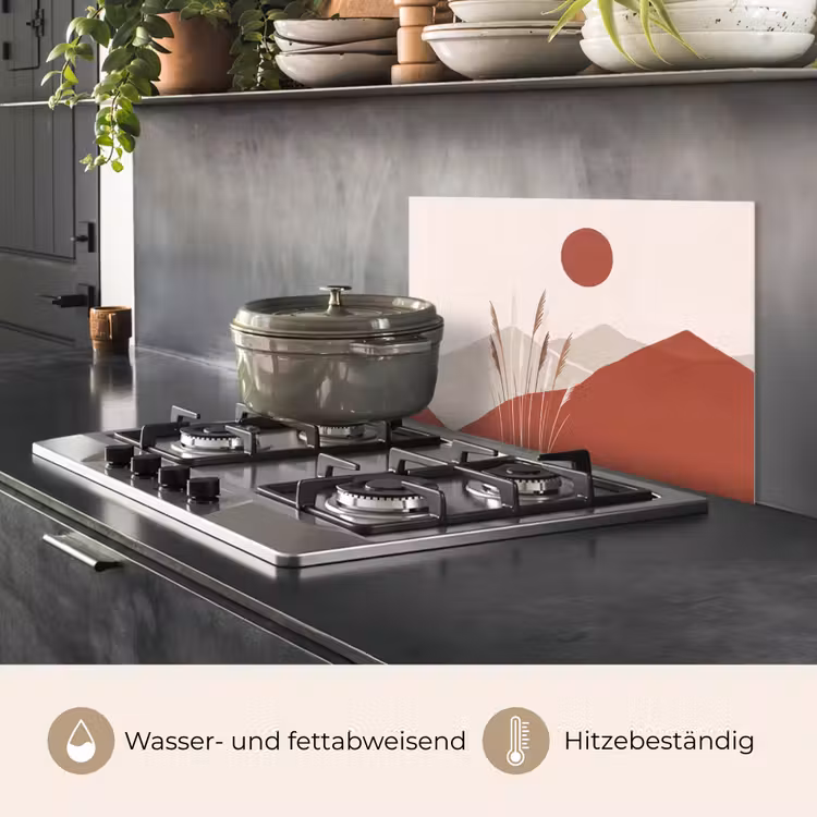 Gras - Landschap - Natuur - Abstract - Beige keuken achterwand spatscherm klein -usp_DE