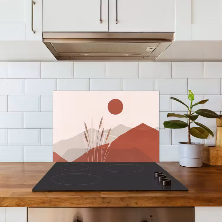 Gras - Landschap - Natuur - Abstract - Beige keuken achterwand spatscherm klein -sfeer2