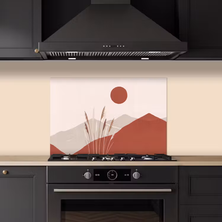 Gras - Landschap - Natuur - Abstract - Beige keuken achterwand spatscherm klein -sfeer1