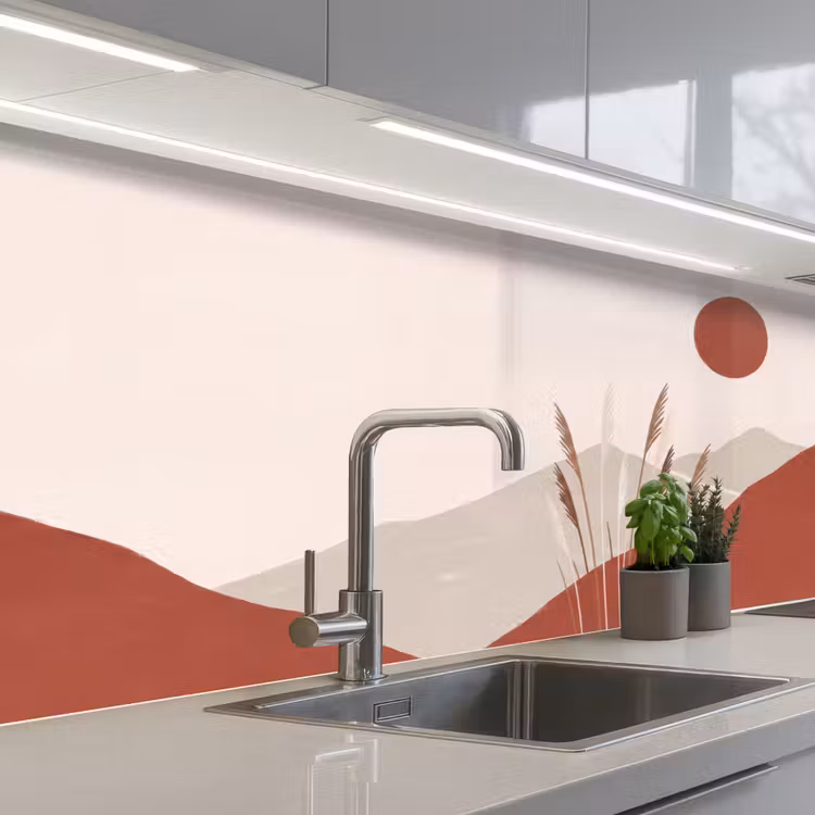 Gras - Landschap - Natuur - Abstract - Beige keuken achterwand 2 middel -3d_schuin