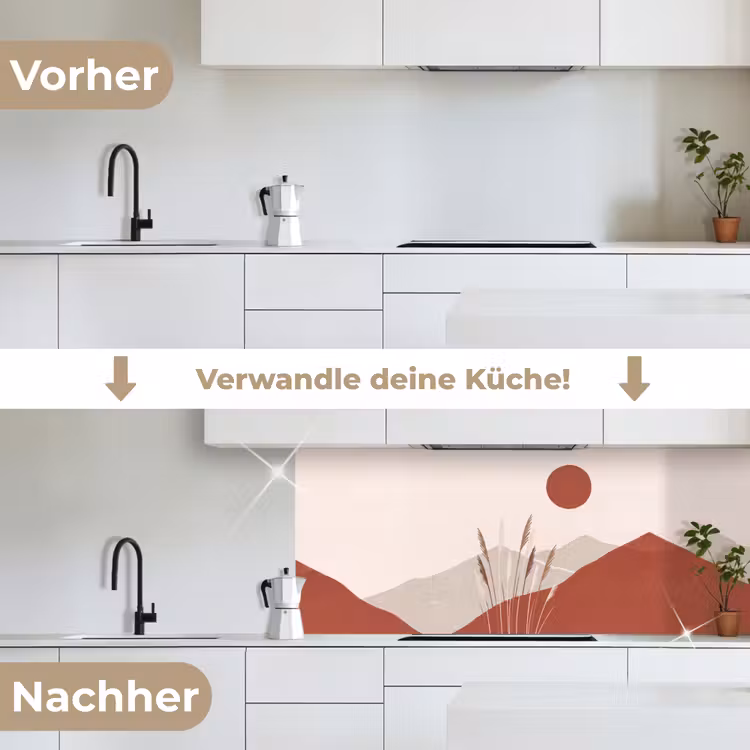 Gras - Landschap - Natuur - Abstract - Beige keuken achterwand 2 middel -voor-na_DE