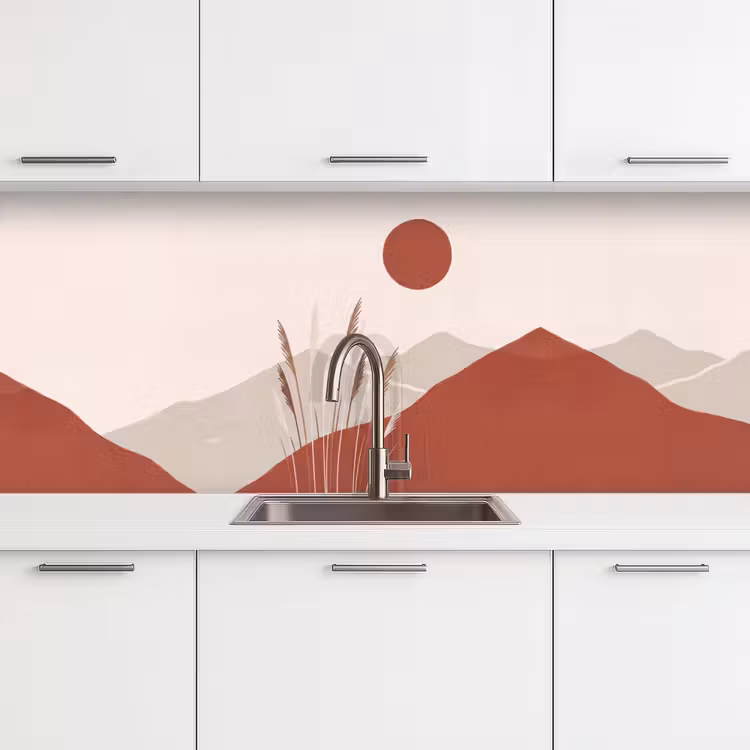 Gras - Landschap - Natuur - Abstract - Beige keuken achterwand 2 middel -3d