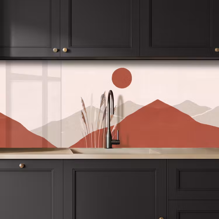 Gras - Landschap - Natuur - Abstract - Beige keuken achterwand 2 middel -sfeer1