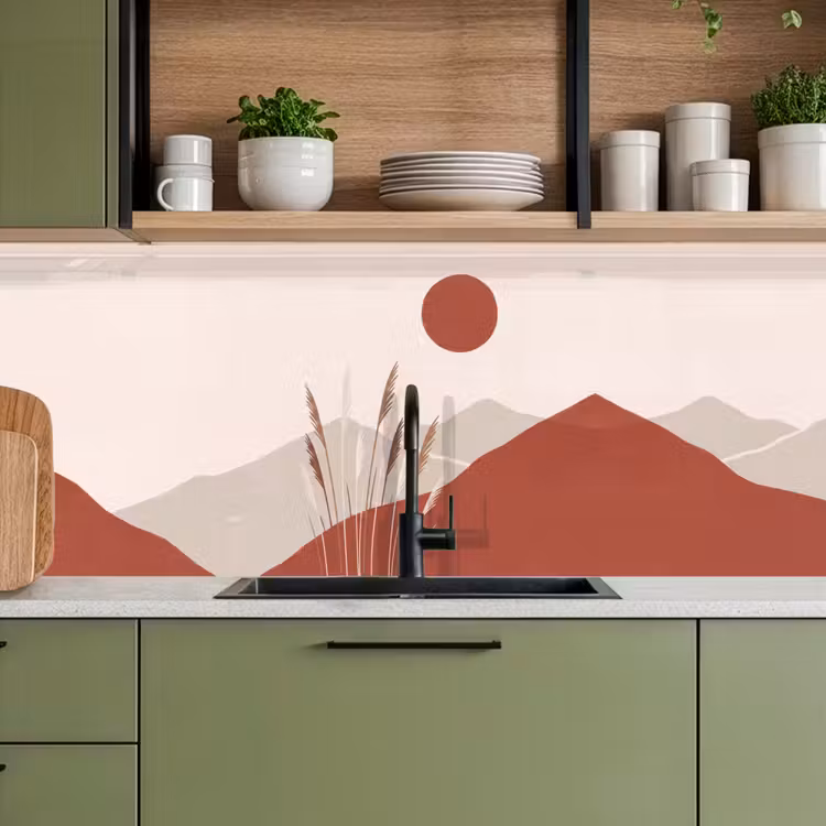 Gras - Landschap - Natuur - Abstract - Beige keuken achterwand 2 middel -sfeer3