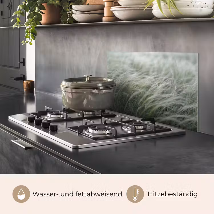 Gras - Wazig - Natuur - Groen - Zacht keuken achterwand spatscherm klein -usp_DE