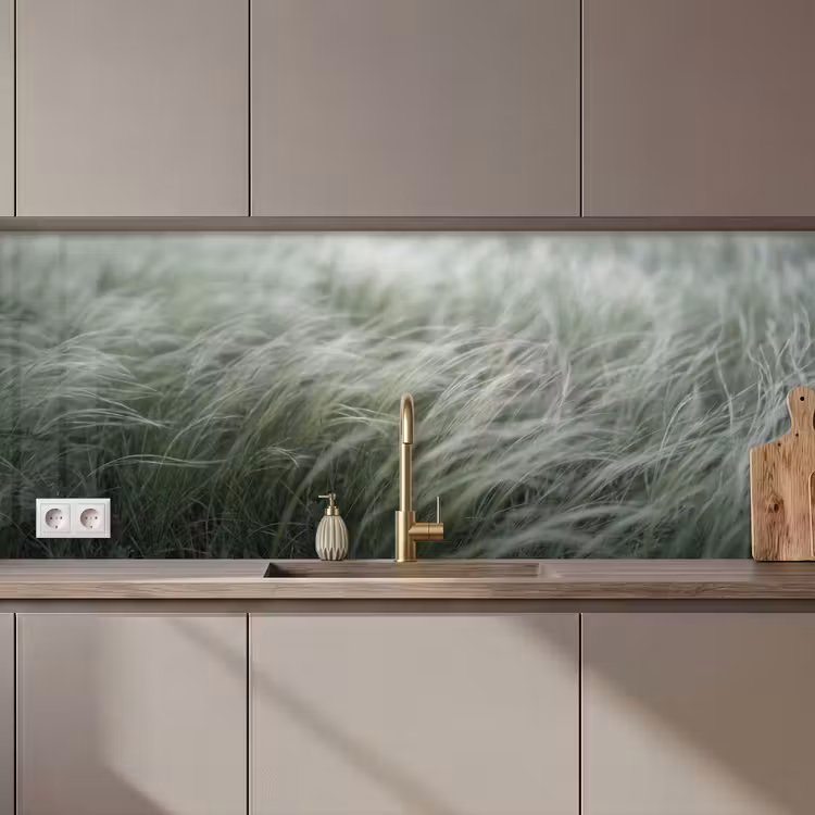 Gras - Wazig - Natuur - Groen - Zacht keuken achterwand 2 middel zz_3dshopping