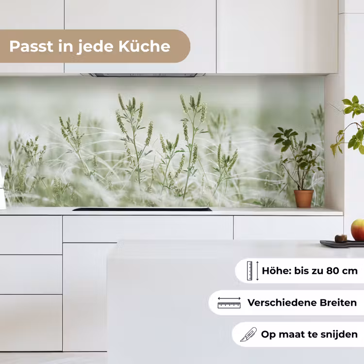 Grassen - Minimalistisch - Groen keuken achterwand 2 middel -sfeer4_DE