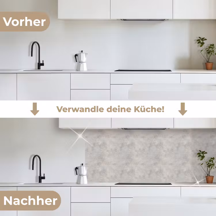 Grijs - Beton - Industrieel keuken achterwand 2 middel 871 -voor-na_DE