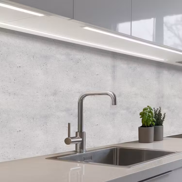 Grijs - Beton - Neutraal keuken achterwand 2 middel 871 -3d_schuin