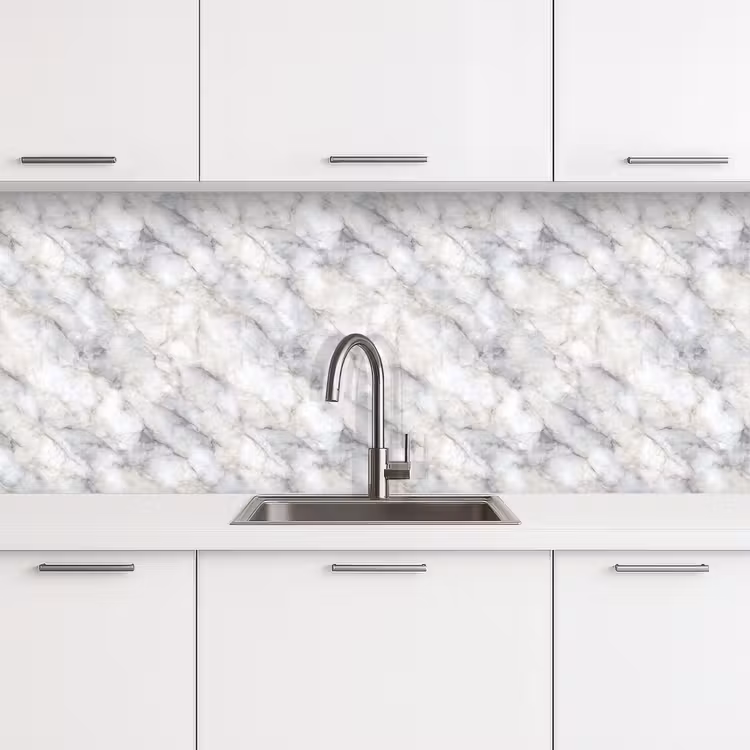 Grijs - Marmer - Gedetailleerd keuken achterwand 2 middel 871 -3d