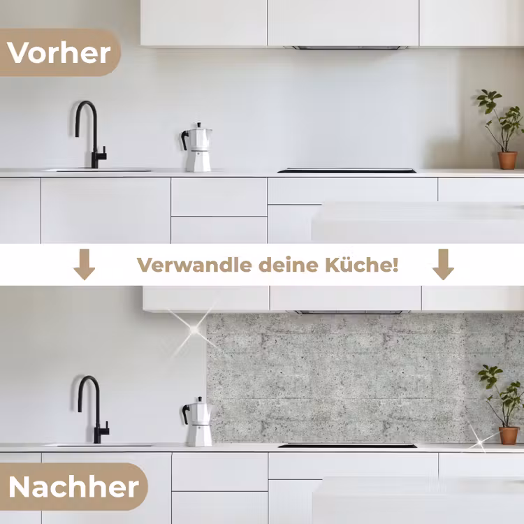Grijs - Muur - Poriën keuken achterwand 2 middel 871 -voor-na_DE