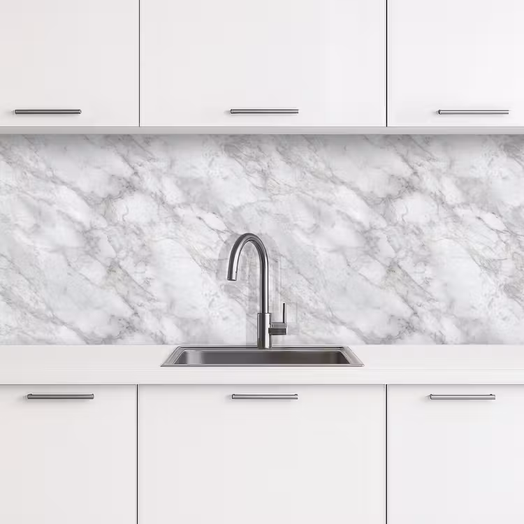 Grijs - Wit - Marmer keuken achterwand 2 middel 871 -3d