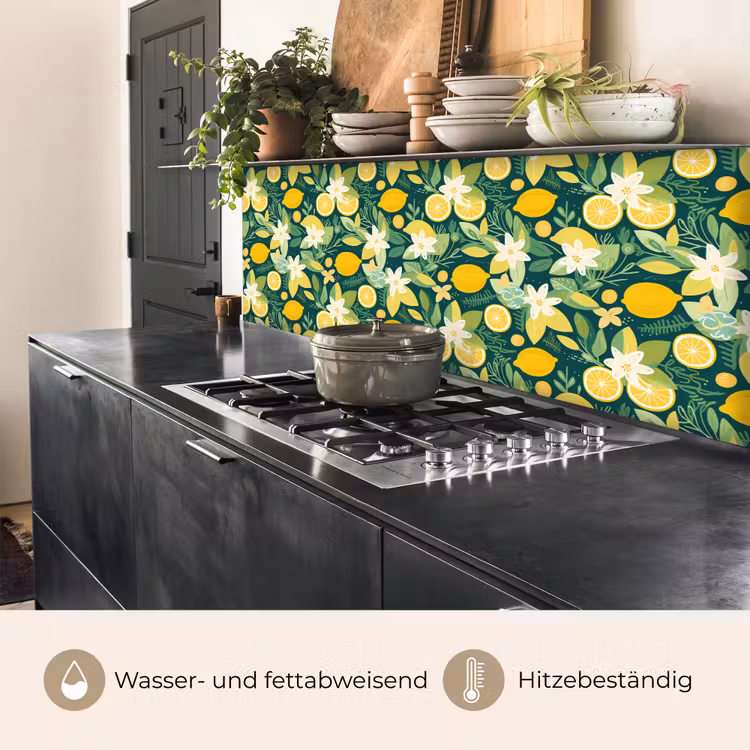 Groen - Bloemen - Citroenpartjes keuken achterwand 2 middel 871 -usp_DE