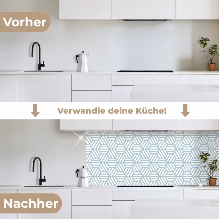 Groen - Geometrie - Patronen - Abstract keuken achterwand 2 middel 871 -voor-na_DE