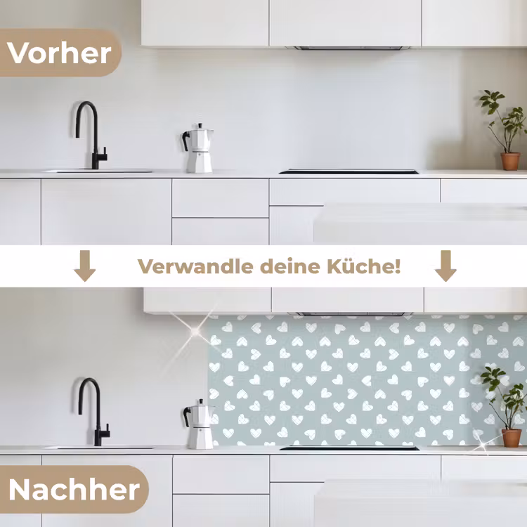 Groen - Design - Geometrie - Patroon keuken achterwand 2 middel 871 -voor-na_DE