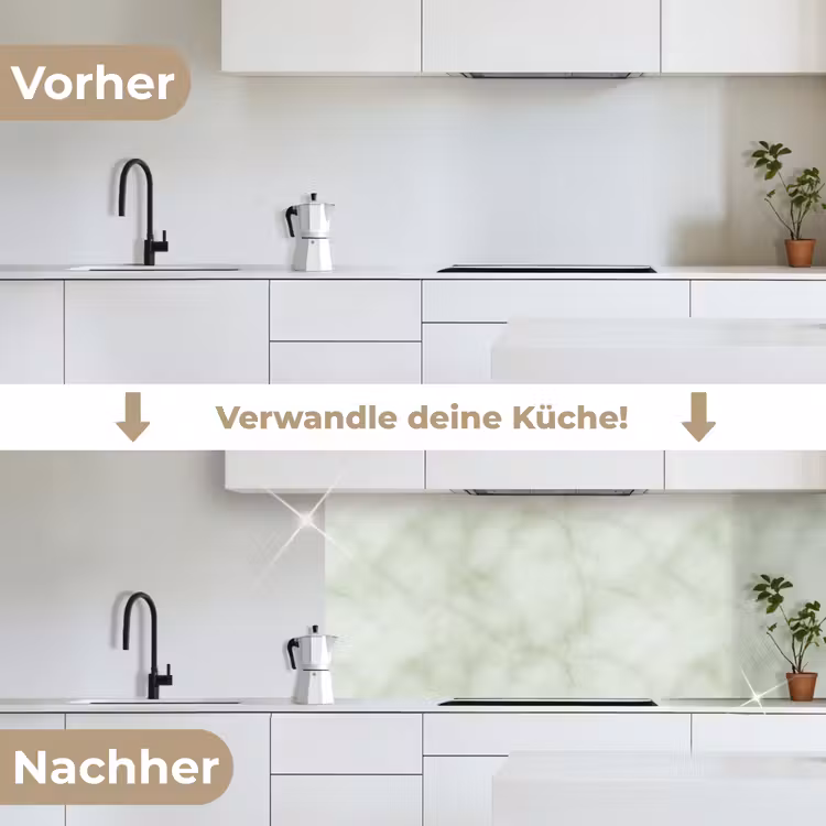 Groen - Marmer - Aders keuken achterwand 2 middel 871 -voor-na_DE