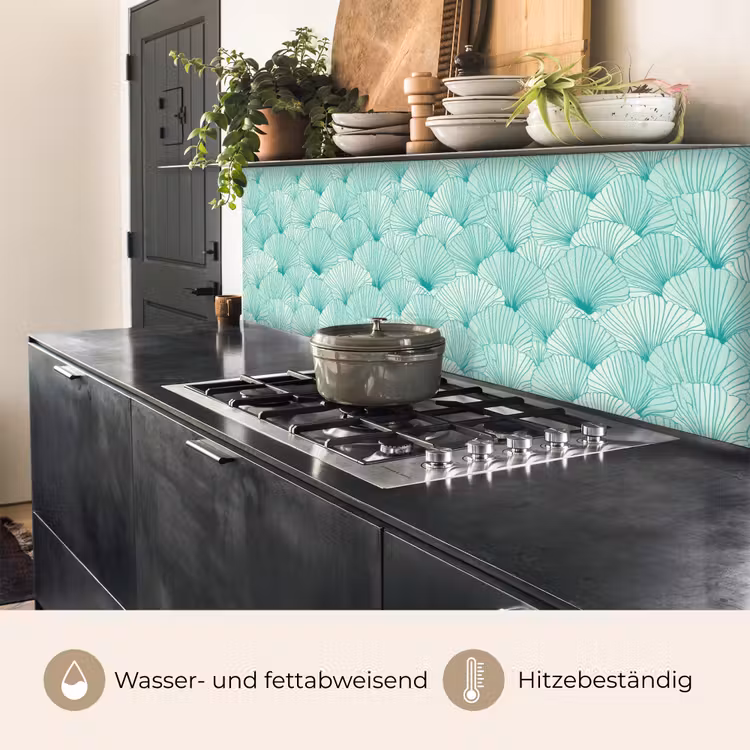 Groen - Wit - Ginko - Getekend - Textuur keuken achterwand 2 middel 871 -usp_DE