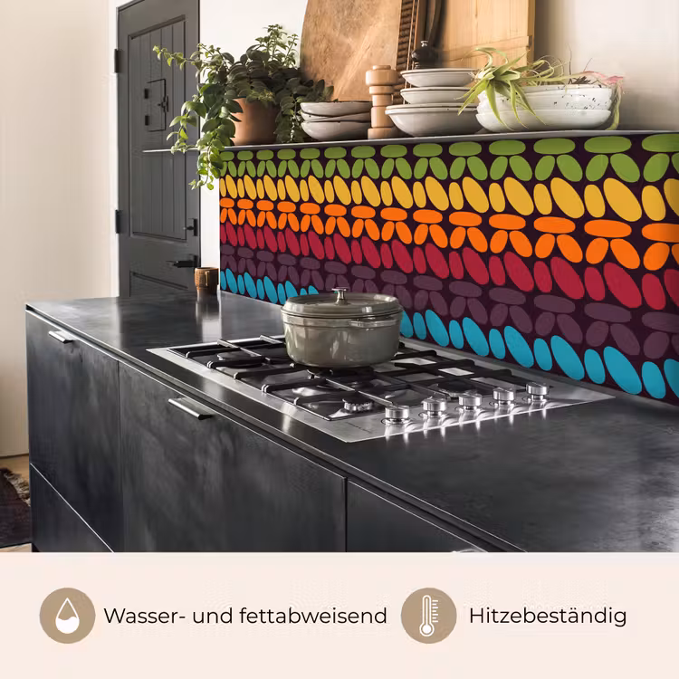 Haakpatronen - Retro - Regenboog keuken achterwand 2 middel 871 -usp_DE