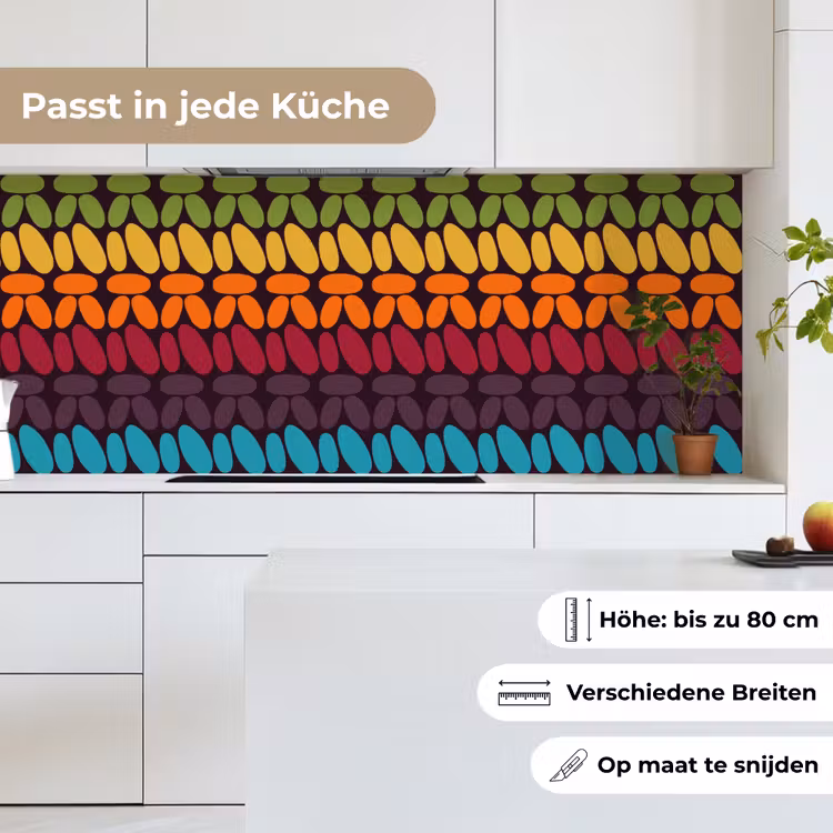 Haakpatronen - Retro - Regenboog keuken achterwand 2 middel 871 -sfeer4_DE