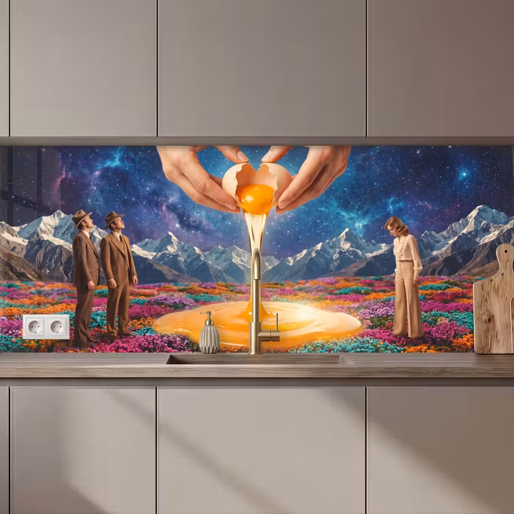 Küchenrückwand - Hände – Ei – Surrealismus - Handen - Ei - Surrealisme keuken achterwand 2 middel zz_3dshopping
