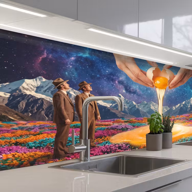 Küchenrückwand - Hände – Ei – Surrealismus - Handen - Ei - Surrealisme keuken achterwand 2 middel