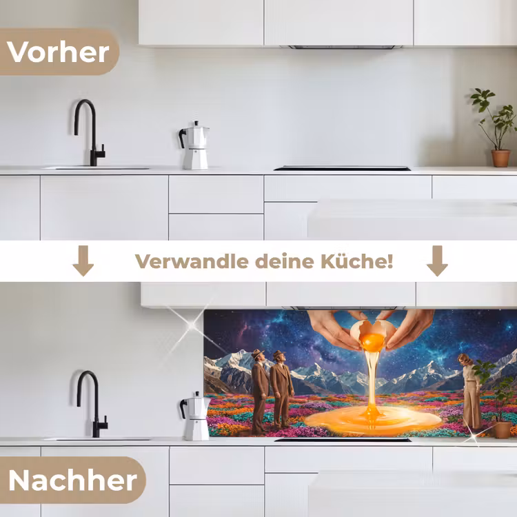 Küchenrückwand - Hände – Ei – Surrealismus - Handen - Ei - Surrealisme keuken achterwand 2 middel