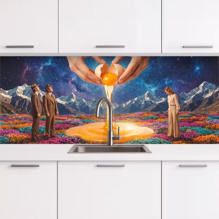 Küchenrückwand - Hände – Ei – Surrealismus - Handen - Ei - Surrealisme keuken achterwand 2 middel