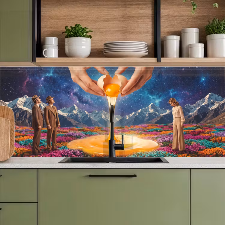 Küchenrückwand - Hände – Ei – Surrealismus - Handen - Ei - Surrealisme keuken achterwand 2 middel